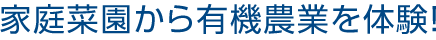 家庭菜園から有機農業を体験!