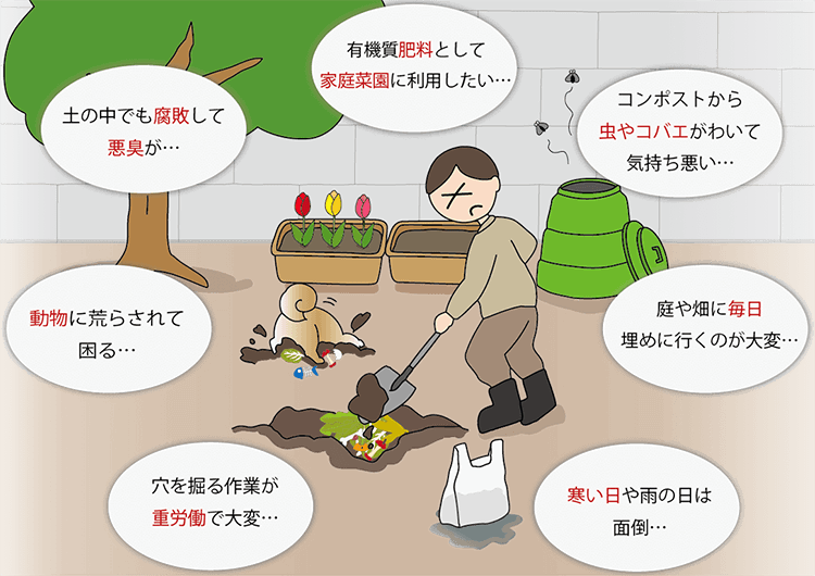 生ごみ処理のさまざまな悩み