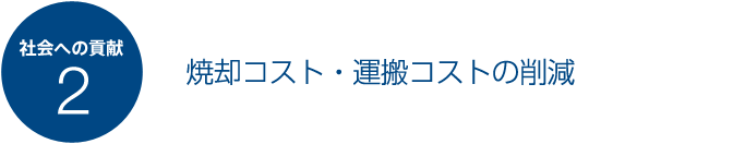 社会への貢献2 焼却コスト・運搬コストの削減